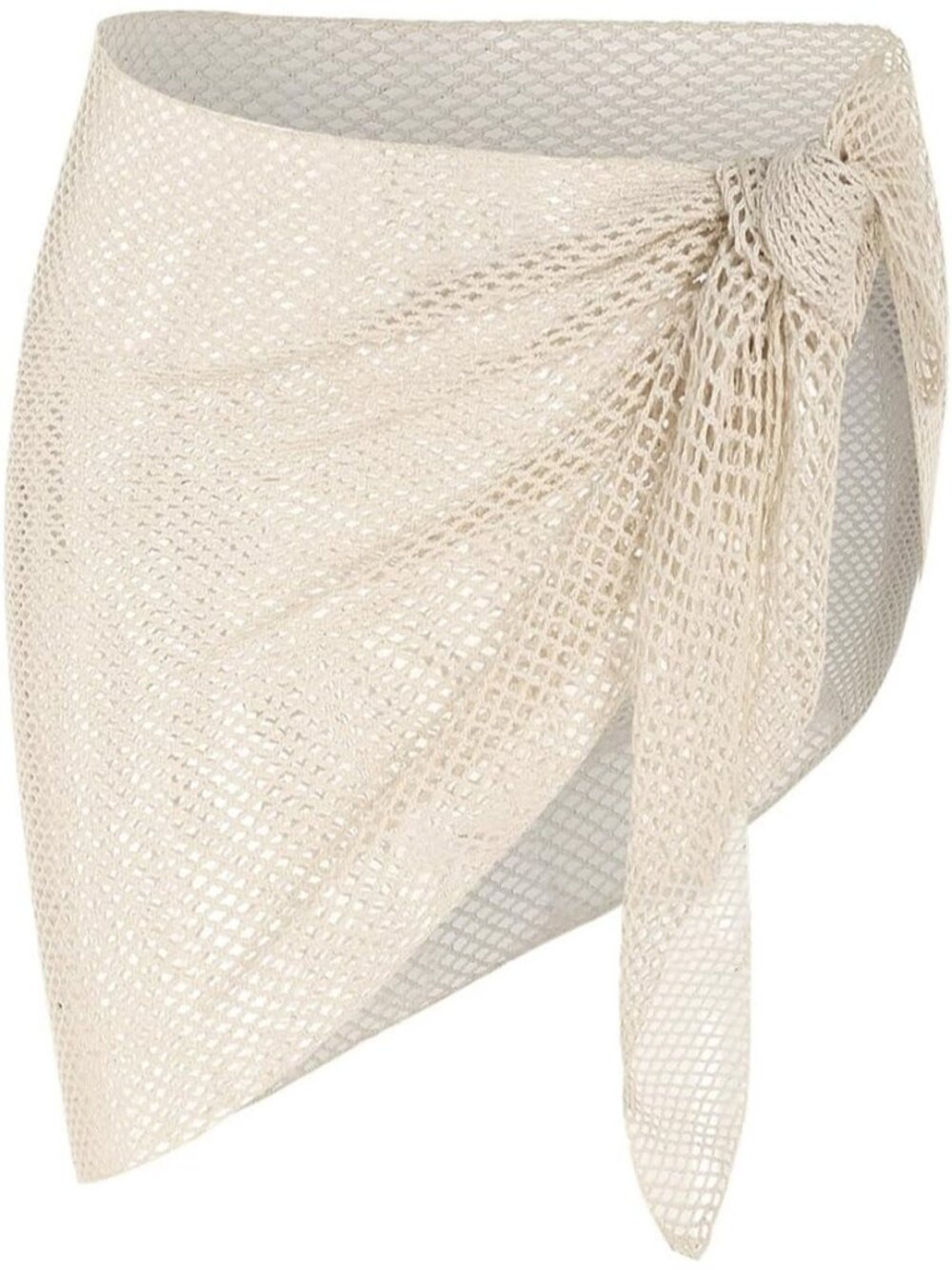 Womens Light Coffee Polyester Coverup Bathing Suit Sarong Coverup Tie Side